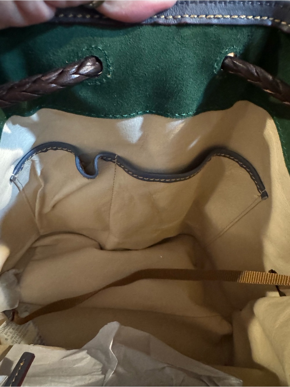 Dooney & Bourke Slate Blue Hattie Florentine Leather Drawstring Shoulder Bag - Picture 16 of 16